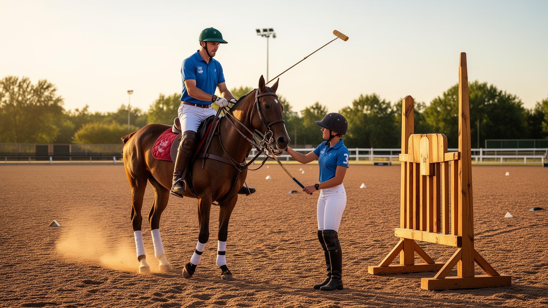 Polo lesson in progress