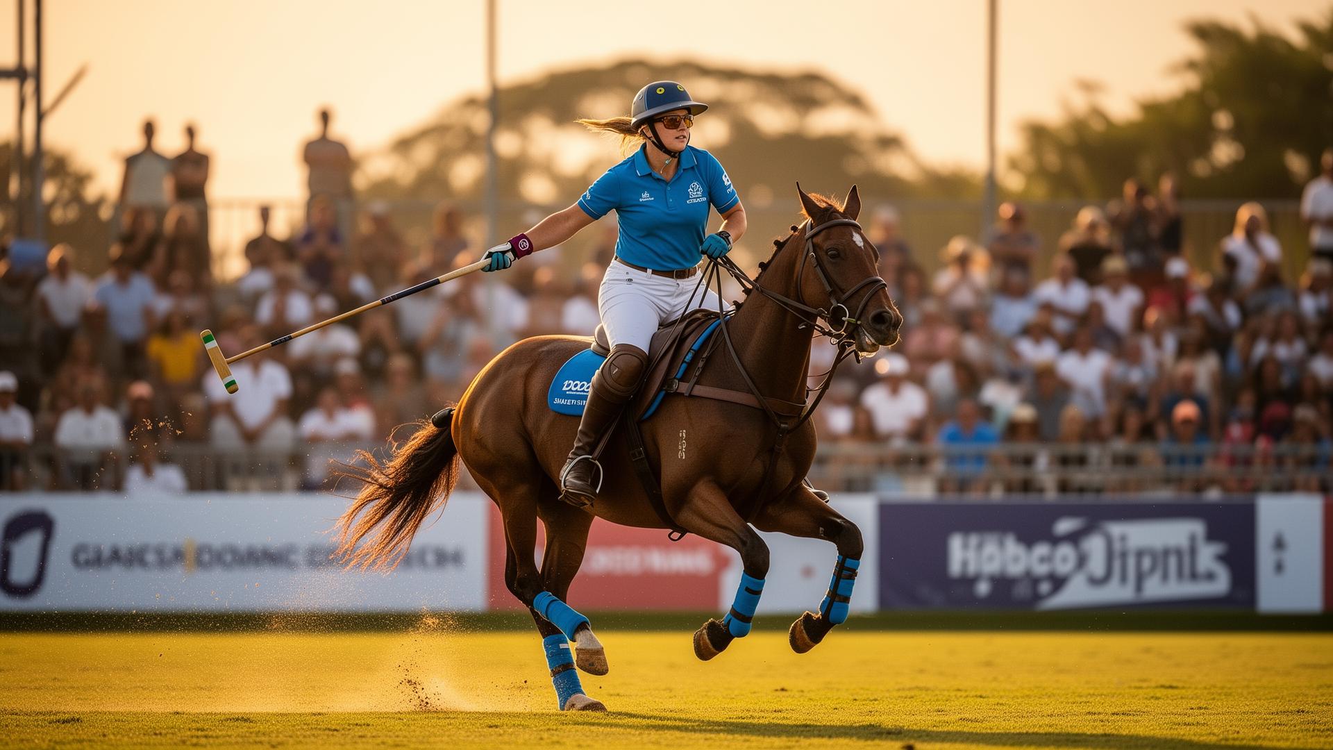 Women's polo match action